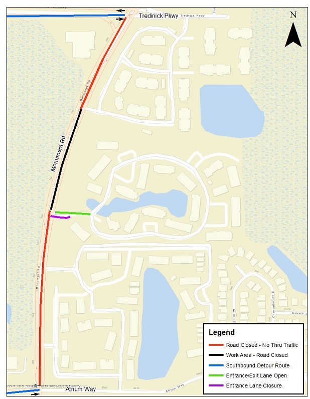 Meridian Apartments - Monument Closure Map
